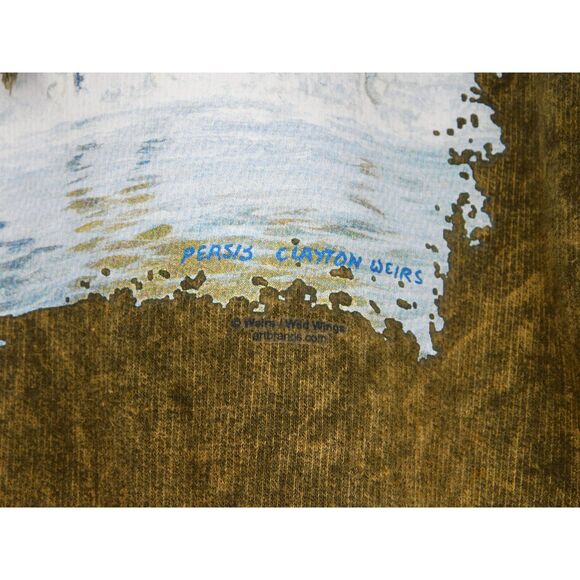 Acid Washed Art Hoodie Sweatshirt Horses in Snow Graphic Artist Persis Weirs - Picture 4 of 7